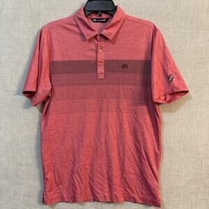 Travis Mathew Mens Medium Performance Golf Polo in Red